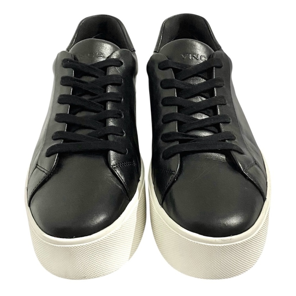 Vince Benfield Platform Leather Sneakers Black 8.5 - Picture 3 of 12